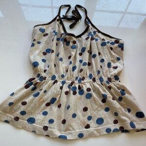 Vintage Y2K Polka Dot Sleeveless Halter Top
